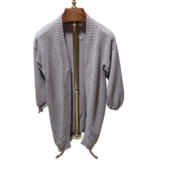 Anthroplogie Flat White Sweaters - Anthropologie Flat White Taupe Beige Longline Open Front Cardigan One Size